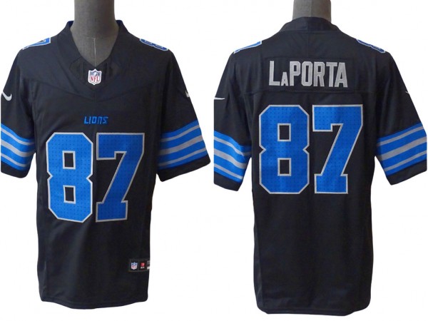 Detroit Lions #87 Sam LaPorta Black Vapor F.U.S.E. Limited Jersey