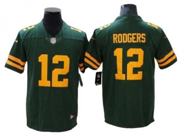 Green Bay Packers #12 Aaron Rodgers Green Alternate Vapor Limited Jersey