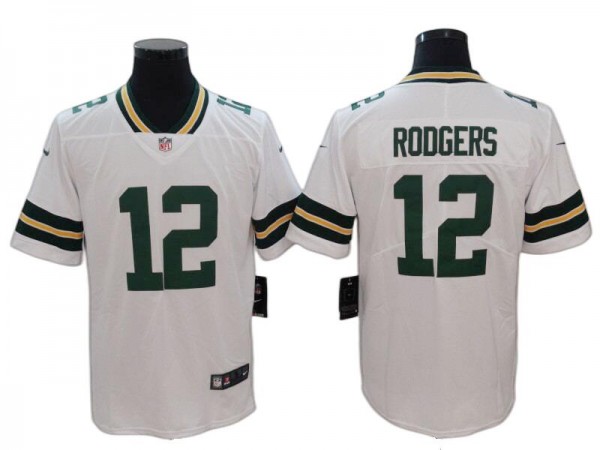 Green Bay Packers #12 Aaron Rodgers White Vapor Limited Jersey