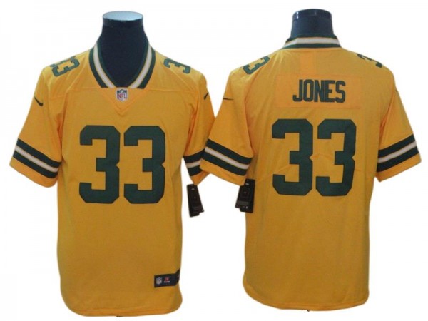 Green Bay Packers #33 Aaron Jones Gold Legend Inverted Jersey