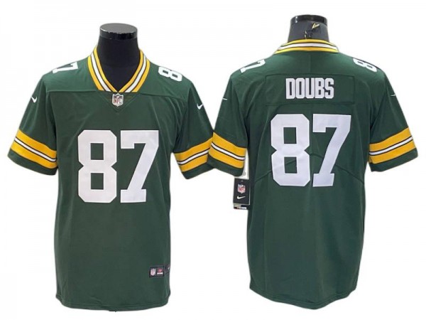 Green Bay Packers #87 Romeo Doubs Green Vapor Limited Jersey