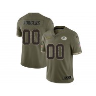 Custom Green Bay Packers Olive 2022 Salute To Service Limited Jersey