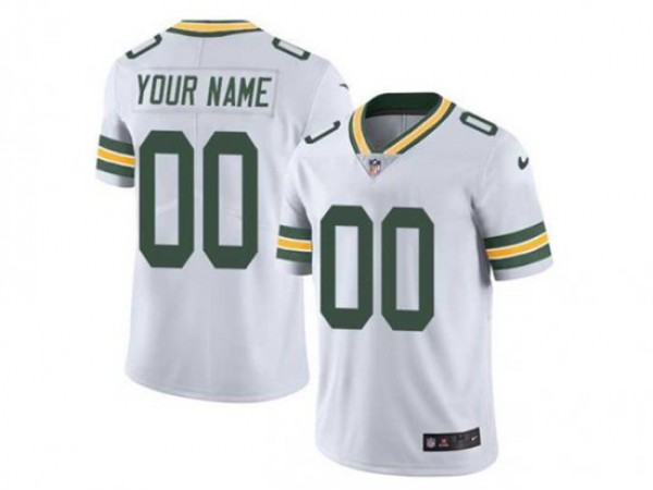 Custom Green Bay Packers White Vapor Jersey