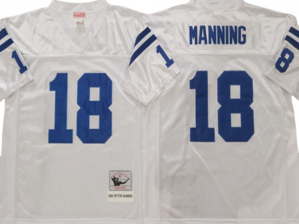 M&N Indianapolis Colts #18 Peyton Manning White Legacy Jersey