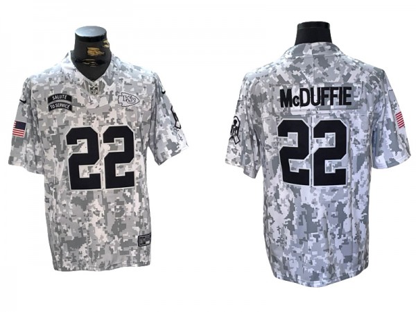 Kansas City Chiefs #22 Trent McDuffie 2024 Salute to Service Limited Jersey