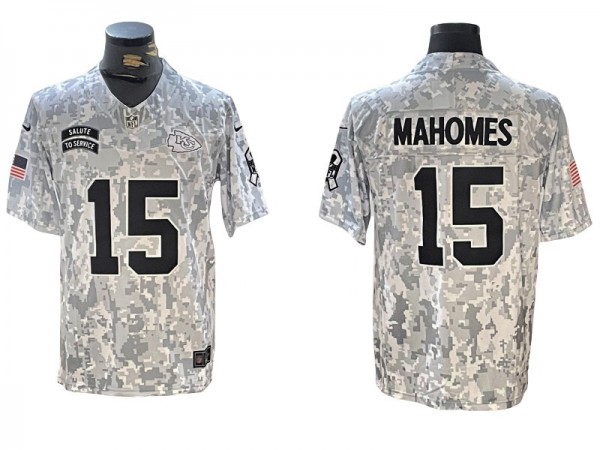 Kansas City Chiefs #15 Patrick Mahomes 2024 Salute to Service Limited Jersey