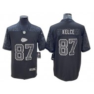 Kansas City Chiefs #87 Travis Kelce Black RFLCTV Limited Jersey