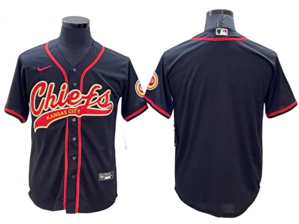 Kansas City Chiefs Blank Baseball Style Jersey - Red/Black