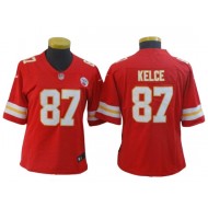 Women Kansas City Chiefs #87 Travis Kelce Red Vapor Limited Jersey