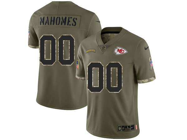 Custom Kansas City Chiefs Olive 2022 Salute to Service Vapor Limited Jersey