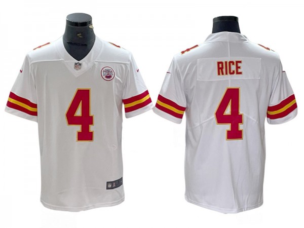 Kansas City Chiefs #4 Rashee Rice White Vapor Limited Jersey