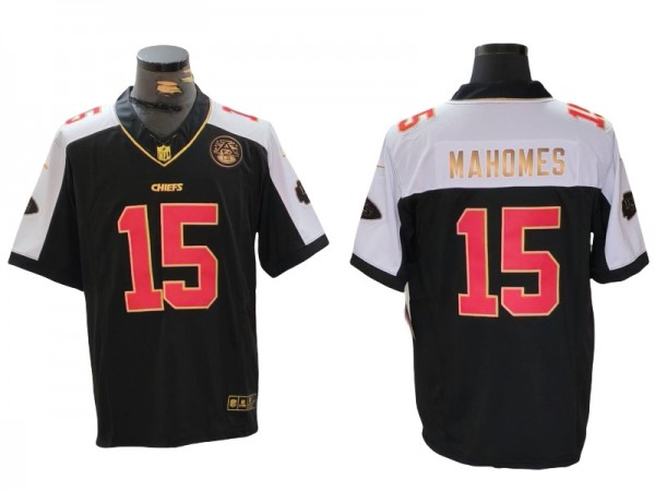 Kansas City Chiefs #15 Patrick Mahomes Black Gold Vapor F.U.S.E Limited Jersey