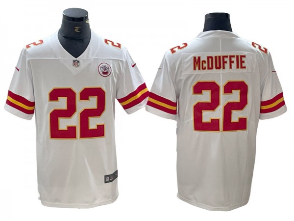 Kansas City Chiefs #22 Trent McDuffie White Vapor Limited Jersey