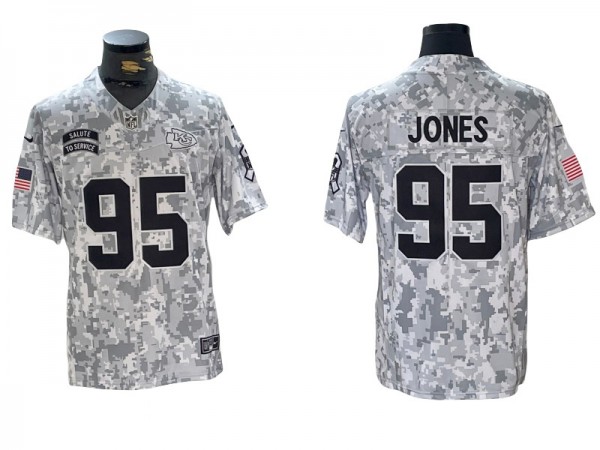 Kansas City Chiefs #95 Chris Jones 2024 Salute to Service Limited Jersey