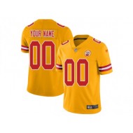 Custom Kansas City Chiefs Yellow Vapor Limited Jersey