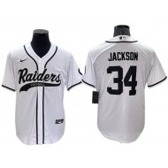 Las Vegas Raiders #34 Bo Jackson Baseball Style Jersey