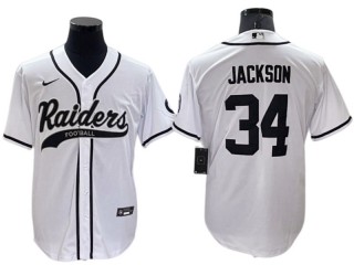 Las Vegas Raiders #34 Bo Jackson Baseball Style Jersey