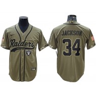 Las Vegas Raiders #34 Bo Jackson Baseball Style Jersey