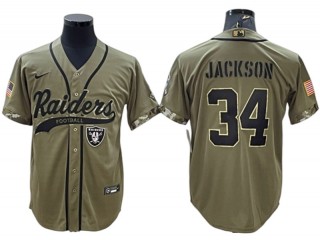 Las Vegas Raiders #34 Bo Jackson Baseball Style Jersey