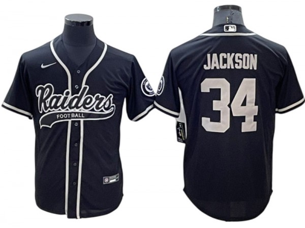 Las Vegas Raiders #34 Bo Jackson Baseball Style Jersey