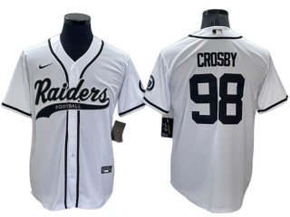 Las Vegas Raiders #98 Maxx Crosby Baseball Jersey - Gray/Black/Olive