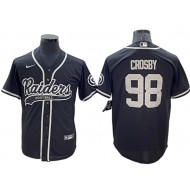 Las Vegas Raiders #98 Maxx Crosby Baseball Jersey - Gray/Black/Olive