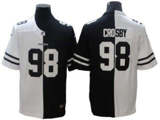 Las Vegas Raiders #98 Maxx Crosby Split White/Black Limited Jersey