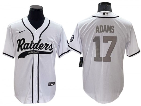 Las Vegas Raiders #17 Davante Adams Baseball Jersey - Black/Gray/White/Olive