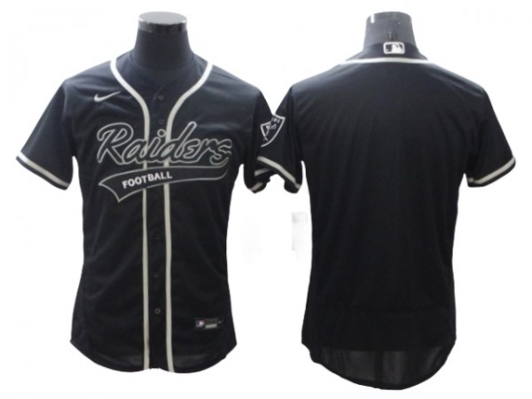 Las Vegas Raiders Black Baseball Style Flex Base Jersey