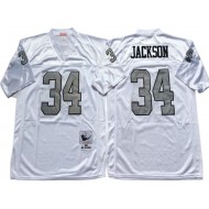 M&N Raiders #34 Bo Jackson White-Gray Legacy Jersey