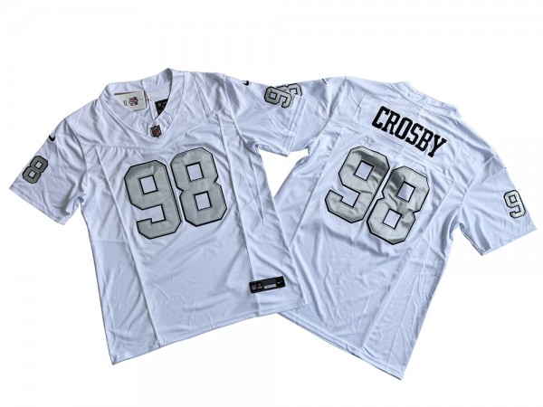 Las Vegas Raiders #98 Maxx Crosby White Alternate Vapor F.U.S.E. Limited Jersey