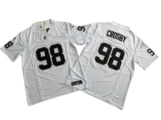 Las Vegas Raiders #98 Maxx Crosby White Vapor F.U.S.E. Limited Jersey