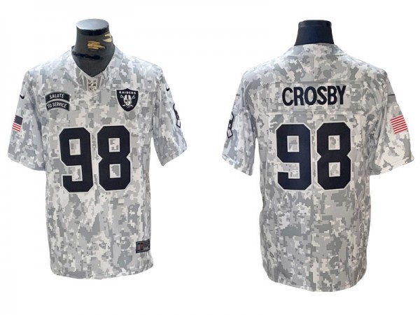 Las Vegas Raiders #98 Maxx Crosby 2024 Salute to Service Limited Jersey