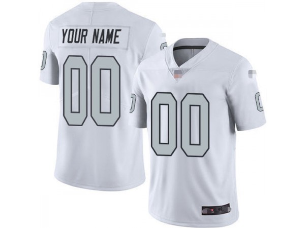 Custom Las Vegas Raiders White Color Rush Vapor Limited Jersey