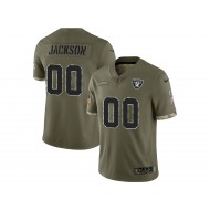 Custom Las Vegas Raiders 2022 Olive Salute To Service Limited Jersey