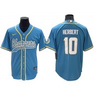 Los Angeles Chargers #10 Justin Herbert Baseball Style Jersey