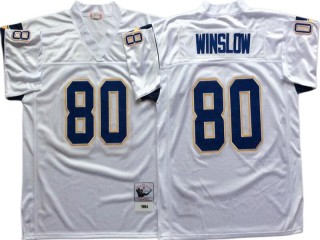 M&N Chargers #80 Kellen Winslow White Legacy Jersey