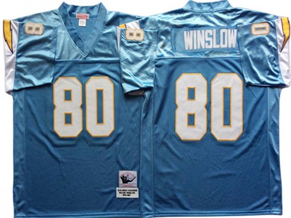 M&N Chargers #80 Kellen Winslow Powder Blue Legacy Jersey