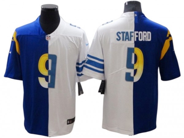 Los Angeles Rams #9 Matthew Stafford Royal/White Split Vapor Limited Jersey