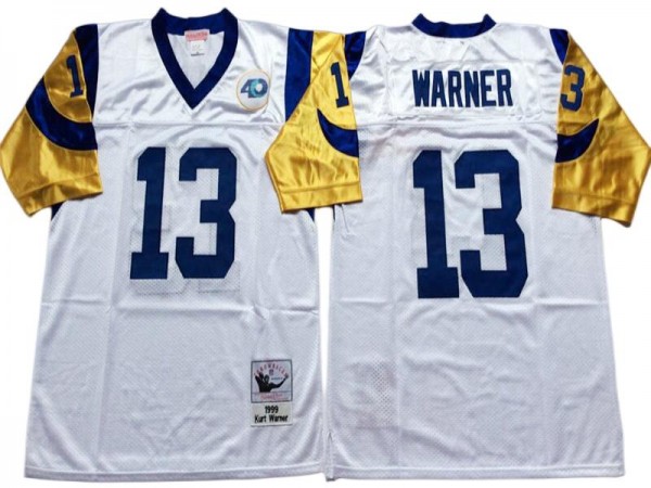 Los Angeles Rams Mitchell & Ness #13 Kurt Warner White Legacy Jersey