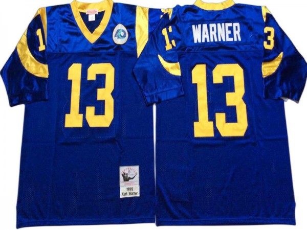 Los Angeles Rams Mitchell & Ness #13 Kurt Warner Royal Legacy Jersey