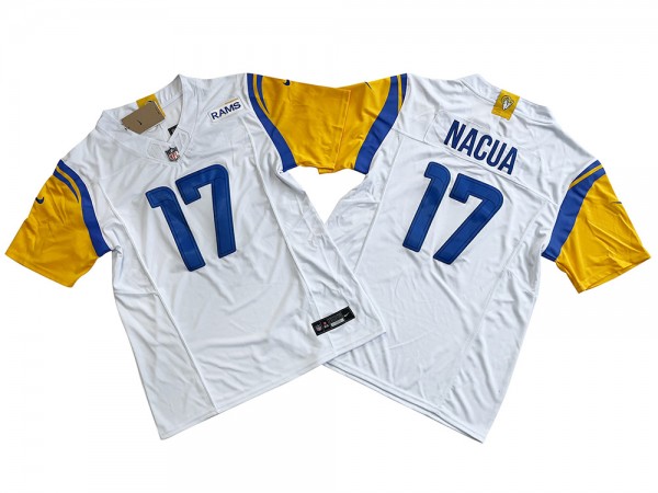 Los Angeles Rams #17 Puka Nacua White Vapor F.U.S.E. Limited Jerse