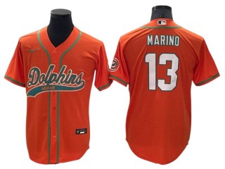 Miami Dolphins #13 Dan Marino Orange Baseball Style Jersey