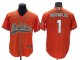 Miami Dolphins #1 Tua Tagovailoa Baseball Style Jersey - Orange/Aqua