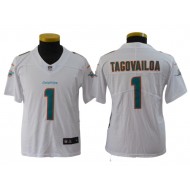 Youth Miami Dolphins #1 Tua Tagovailoa Vapor Limited Jersey - Aqua/White