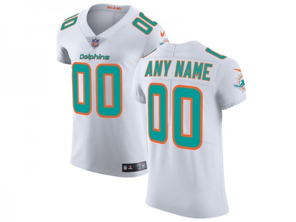 Custom Miami Dolphins White Vapor Limited Jersey