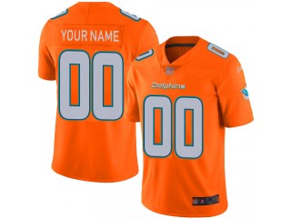 Custom Miami Dolphins Orange Vapor Limited Jersey