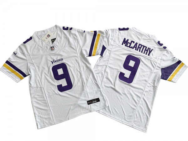 Minnesota Vikings #9 J.J. McCarthy White Vapor F.U.S.E. Limited Jersey