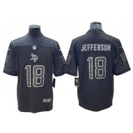 Minnesota Vikings #18 Justin Jefferson Black RFLCTV Limited Jersey