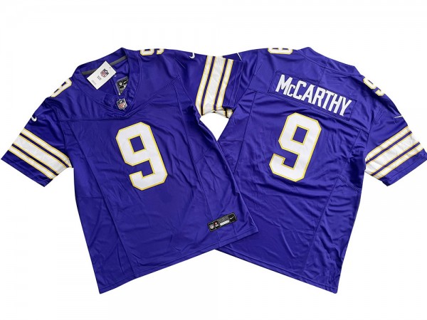 Minnesota Vikings #9 J.J. McCarthy Purple Classic Vapor F.U.S.E. Limited Jersey